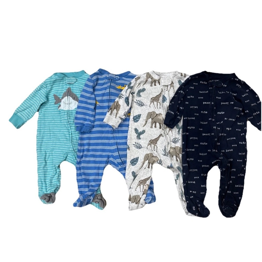 Carter’s Baby Boy Footie Pajamas - Bundle Of 4- Size 6 Month